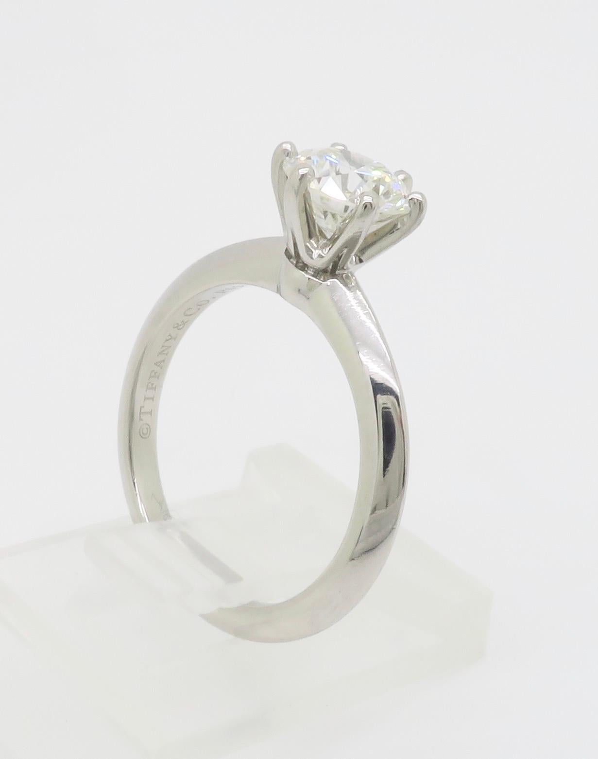 Classic Tiffany & Co. Diamond Solitaire Engagement Ring in Platinum For Sale 13