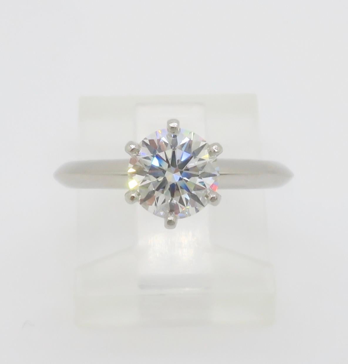 Classic Tiffany & Co. Diamond Solitaire Engagement Ring in Platinum For Sale 15