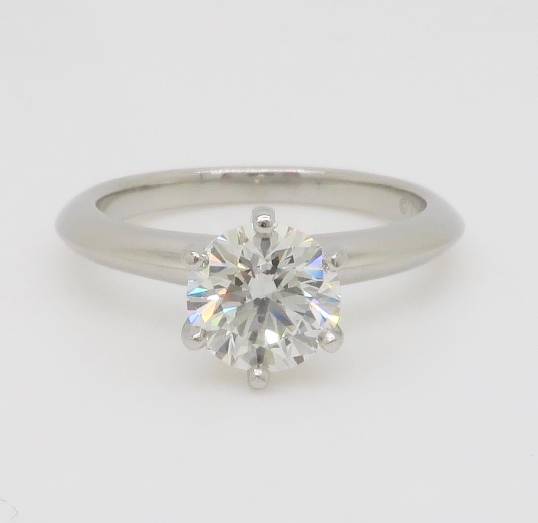 Classic Tiffany & Co. Diamond Solitaire Engagement Ring in Platinum For Sale 4