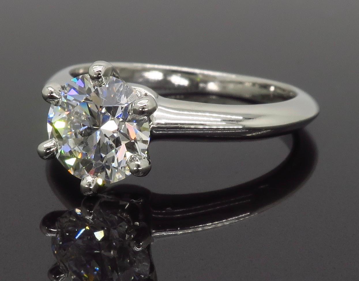 Classic Tiffany & Co. Diamond Solitaire Platinum Ring 1