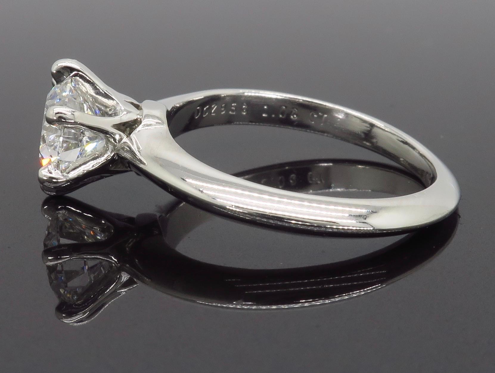 Classic Tiffany & Co. Diamond Solitaire Platinum Ring 2