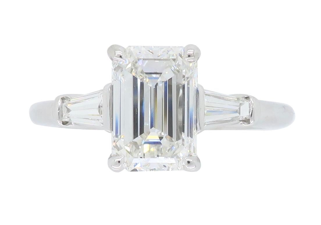 Classic Tiffany & Co. Emerald Cut Diamond Engagement Ring with Original Box 4