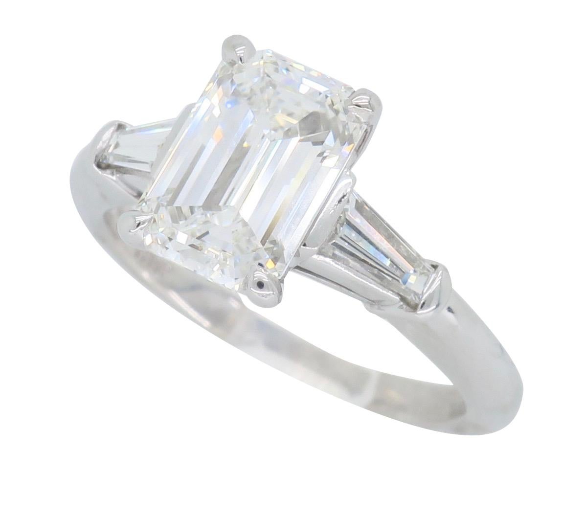 Classic Tiffany & Co. Emerald Cut Diamond Engagement Ring with Original Box 5