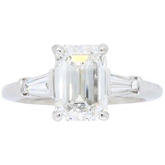 Classic Tiffany & Co. Emerald Cut Diamond Engagement Ring with Original Box