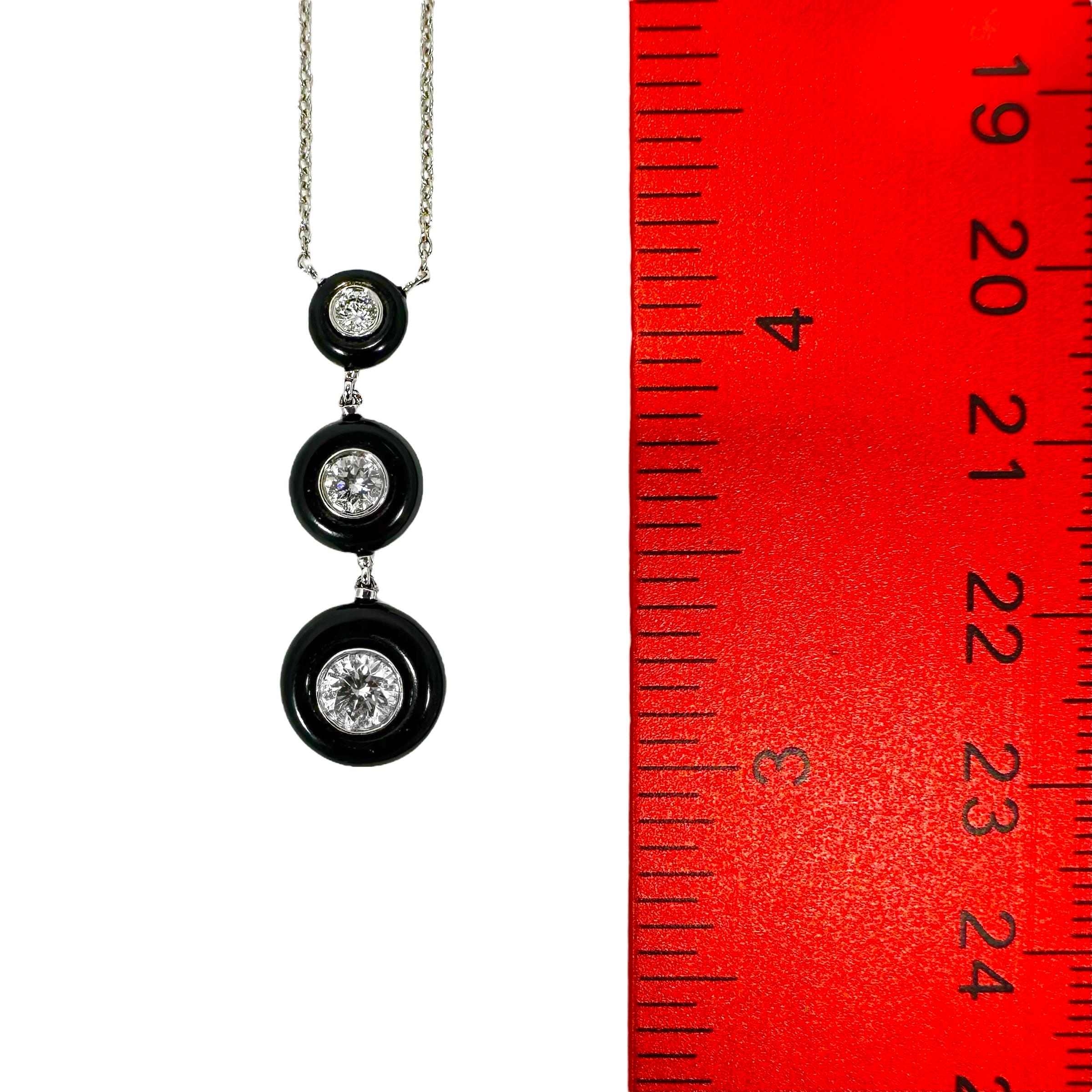 Tiffany & Co. Set di orecchini e ciondoli in platino, diamanti e onice nera in vendita 4