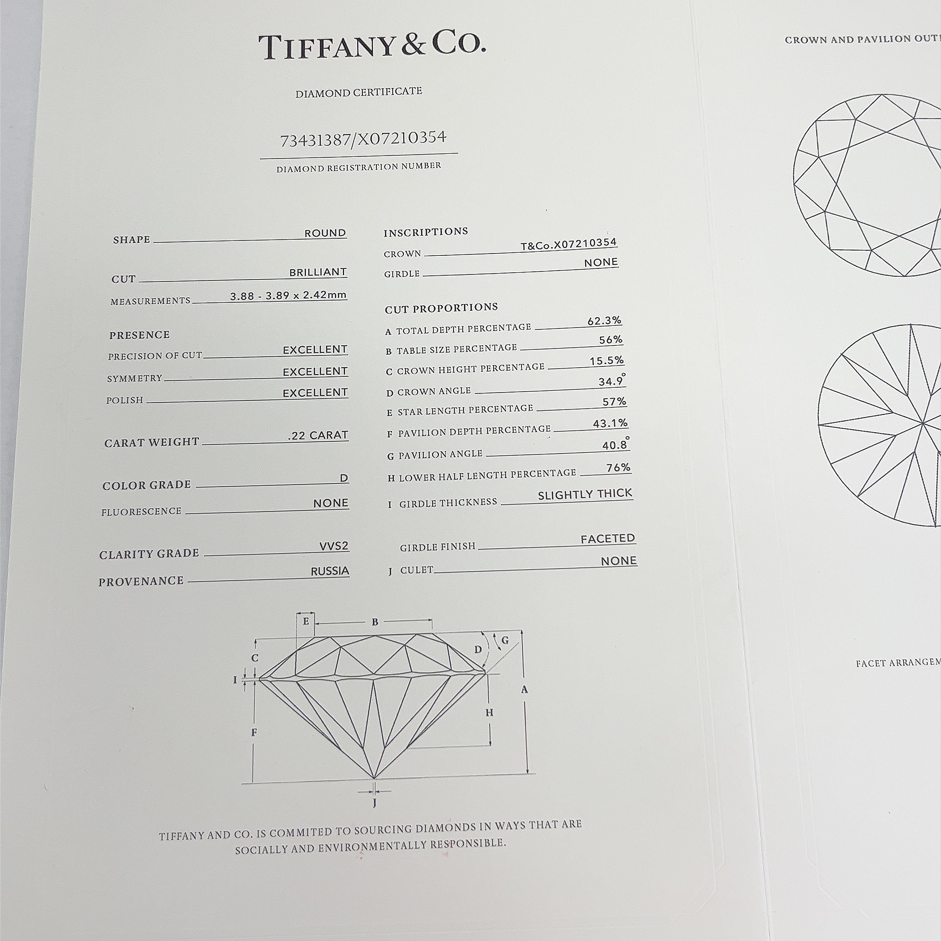 Classic Tiffany & Co. Solitaire Diamond Ring in Platinum with a 0.22ct Diamond For Sale 2
