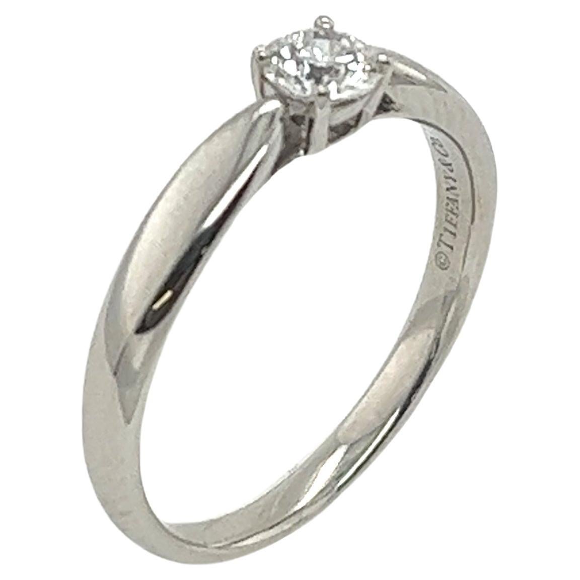 Classic Tiffany & Co. Solitaire Diamond Ring in Platinum with a 0.22ct Diamond For Sale