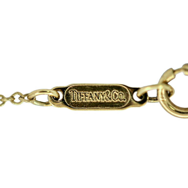 Brilliant Cut Classic Tiffany & Company 18K Yellow Gold and Diamond Cross on Tiffany  Chain For Sale