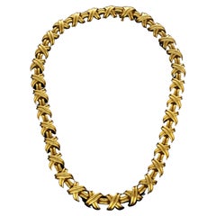 Classic Tiffany 'Signature' X-Motif Necklace 18ct Gold
