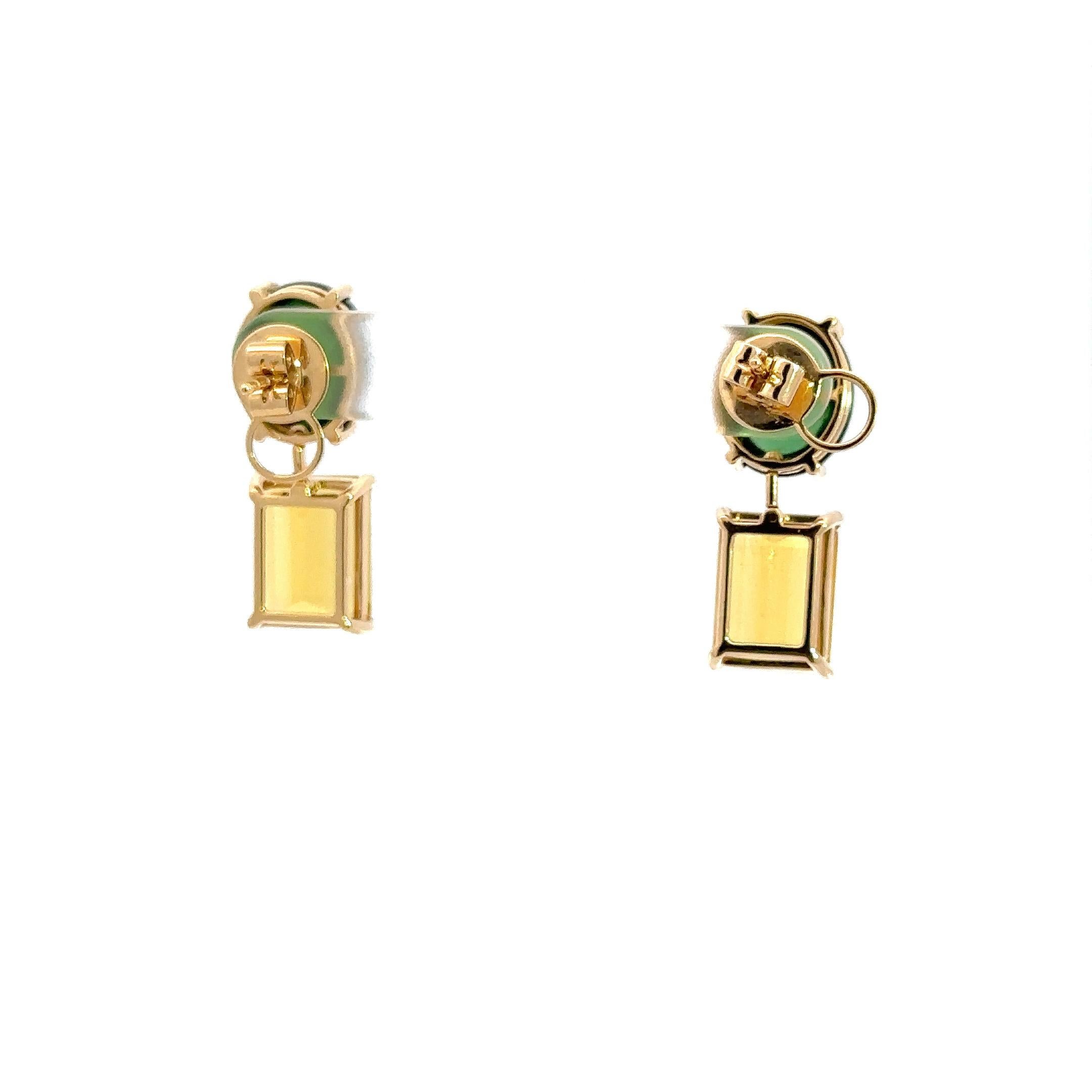 Classic Tourmaline Beryl 18K Yellow Gold Exclusive Earrings For Her For Sale 3