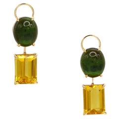 Classic Tourmaline Beryl 18K Yellow Gold Exclusive Earrings For Her