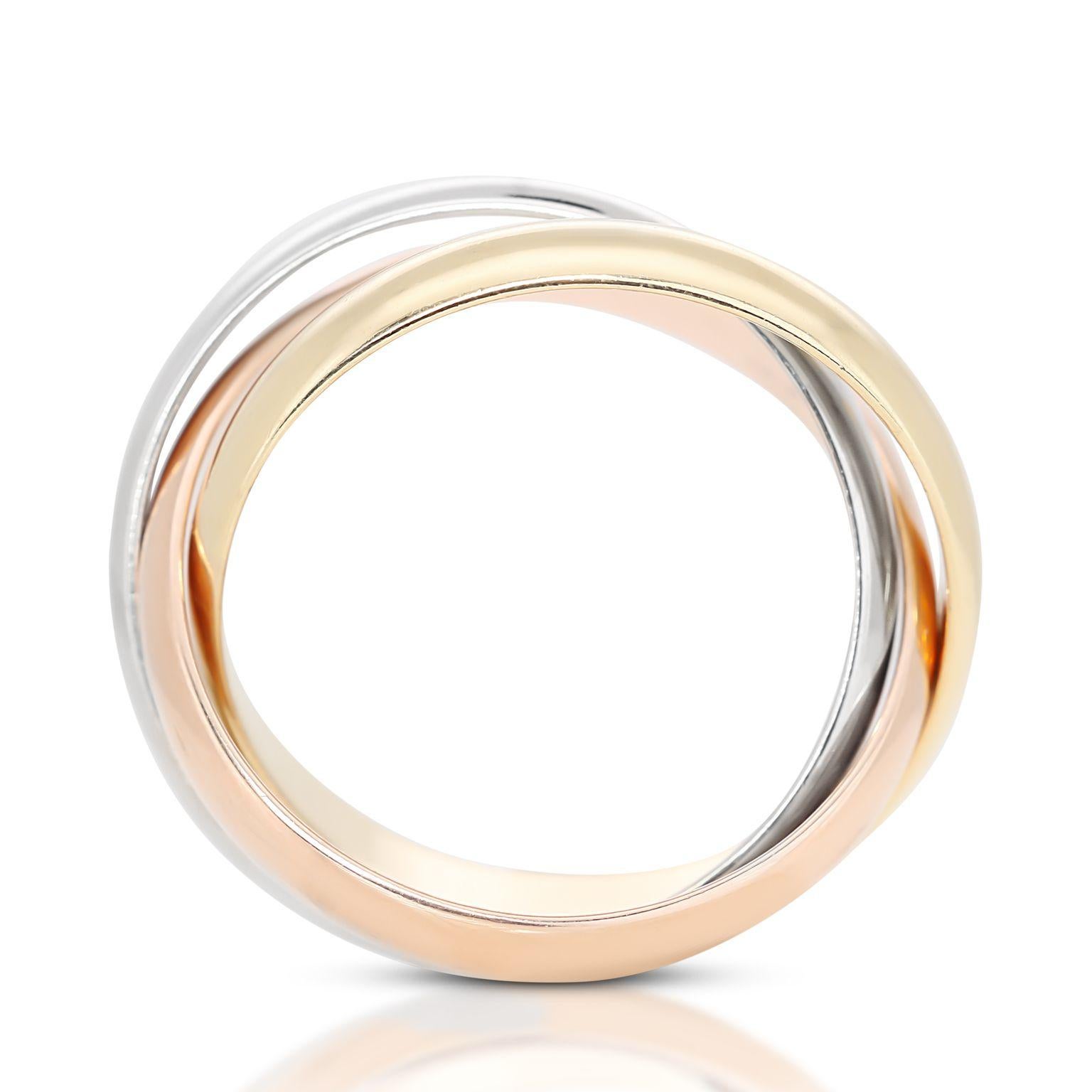 Classic Tri-color Cartier Gold Ring 2