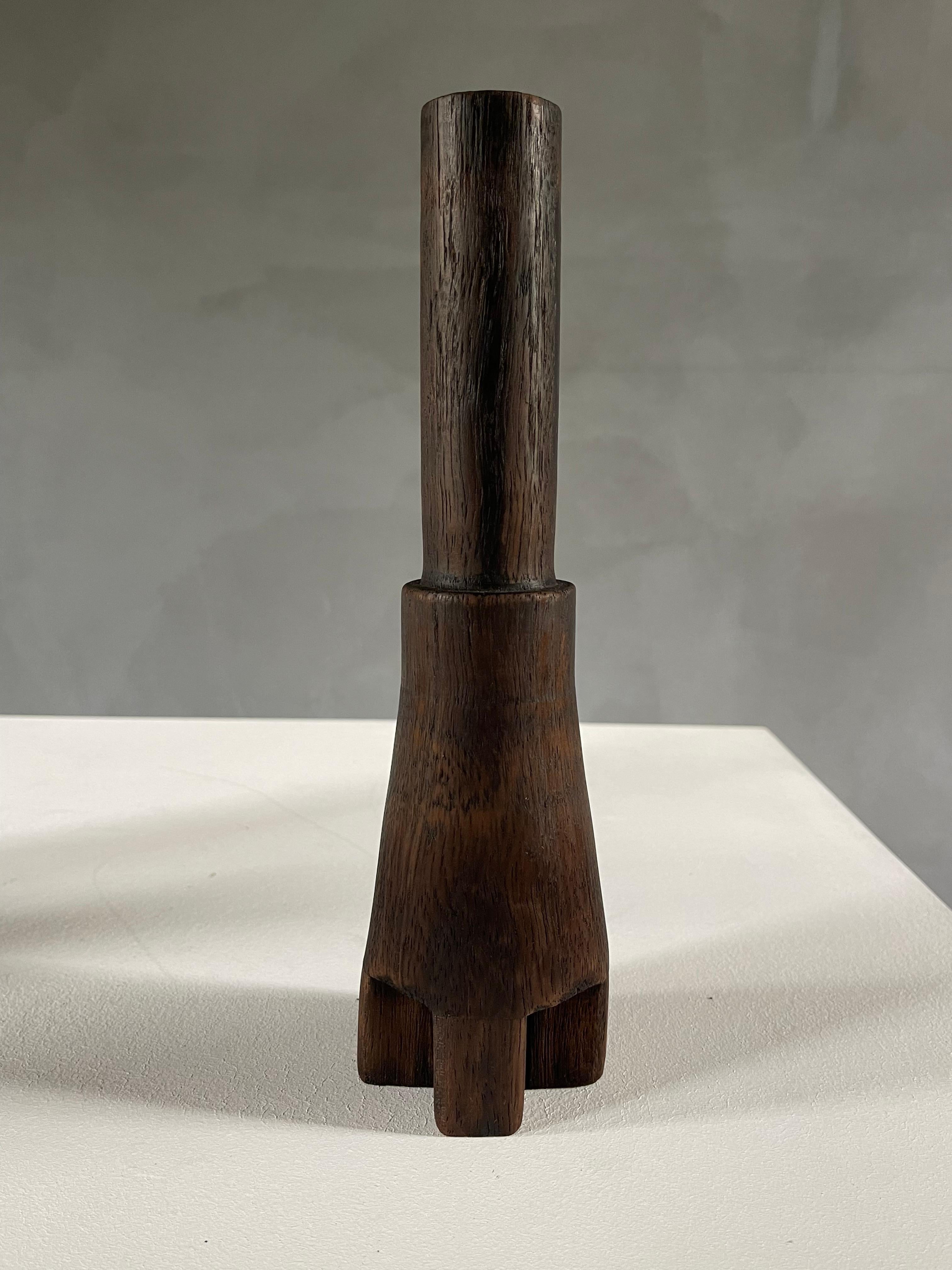 Classic trio candlesticks Burnt Iroko Wood - Arno Declercq For Sale 4