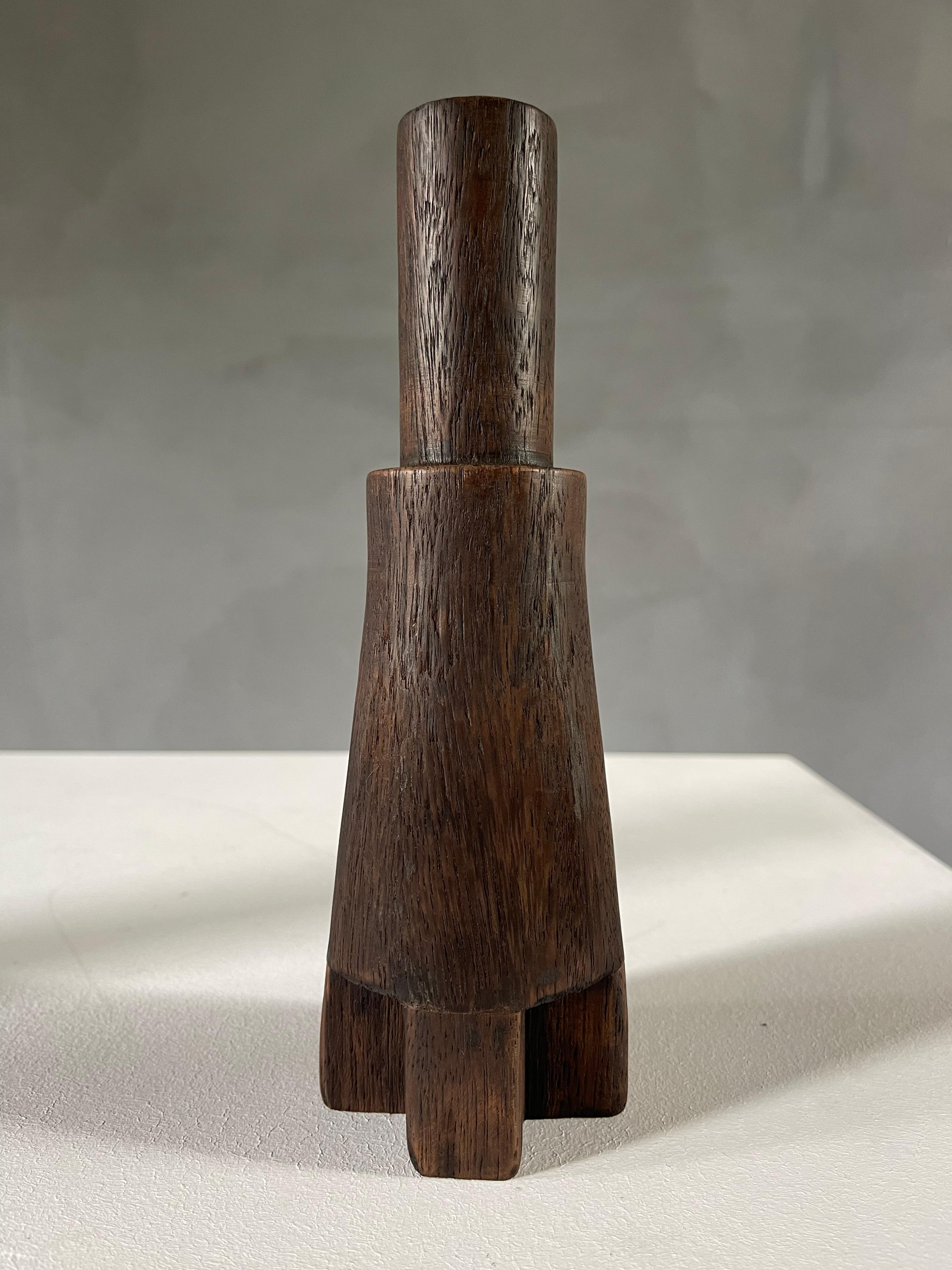 Hardwood Classic trio candlesticks Burnt Iroko Wood - Arno Declercq For Sale