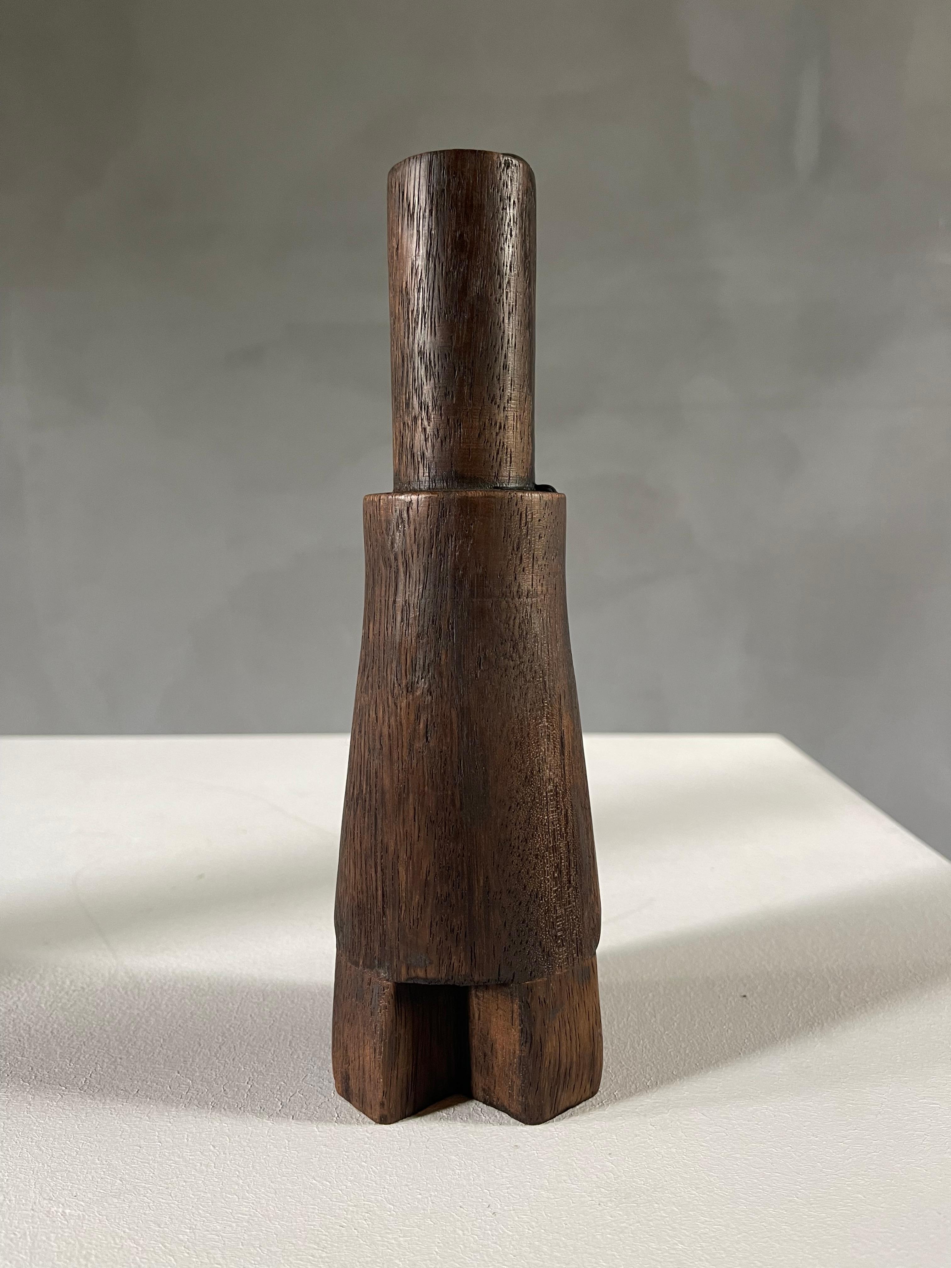 Classic trio candlesticks Burnt Iroko Wood - Arno Declercq For Sale 1