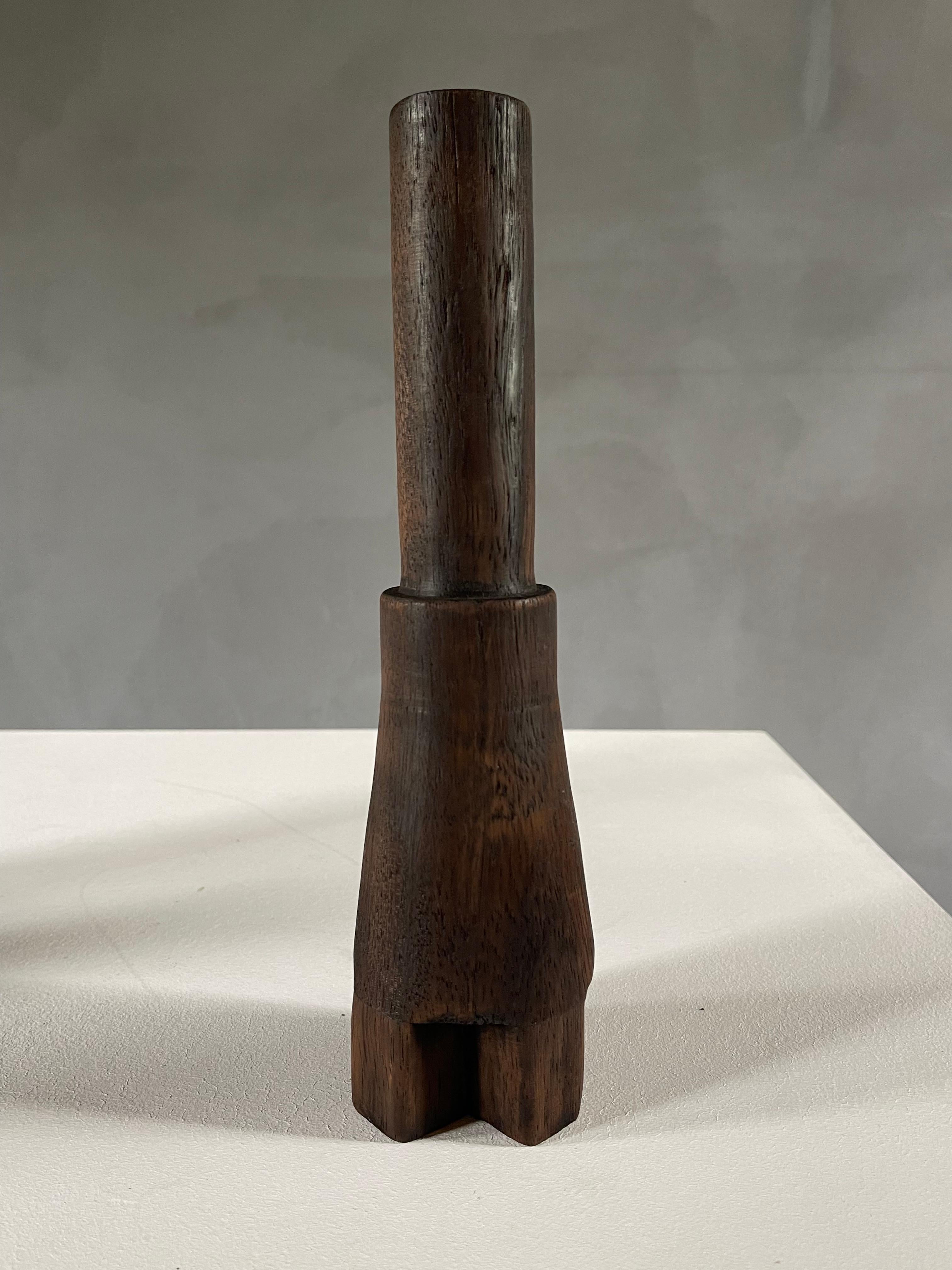 Classic trio candlesticks Burnt Iroko Wood - Arno Declercq For Sale 3