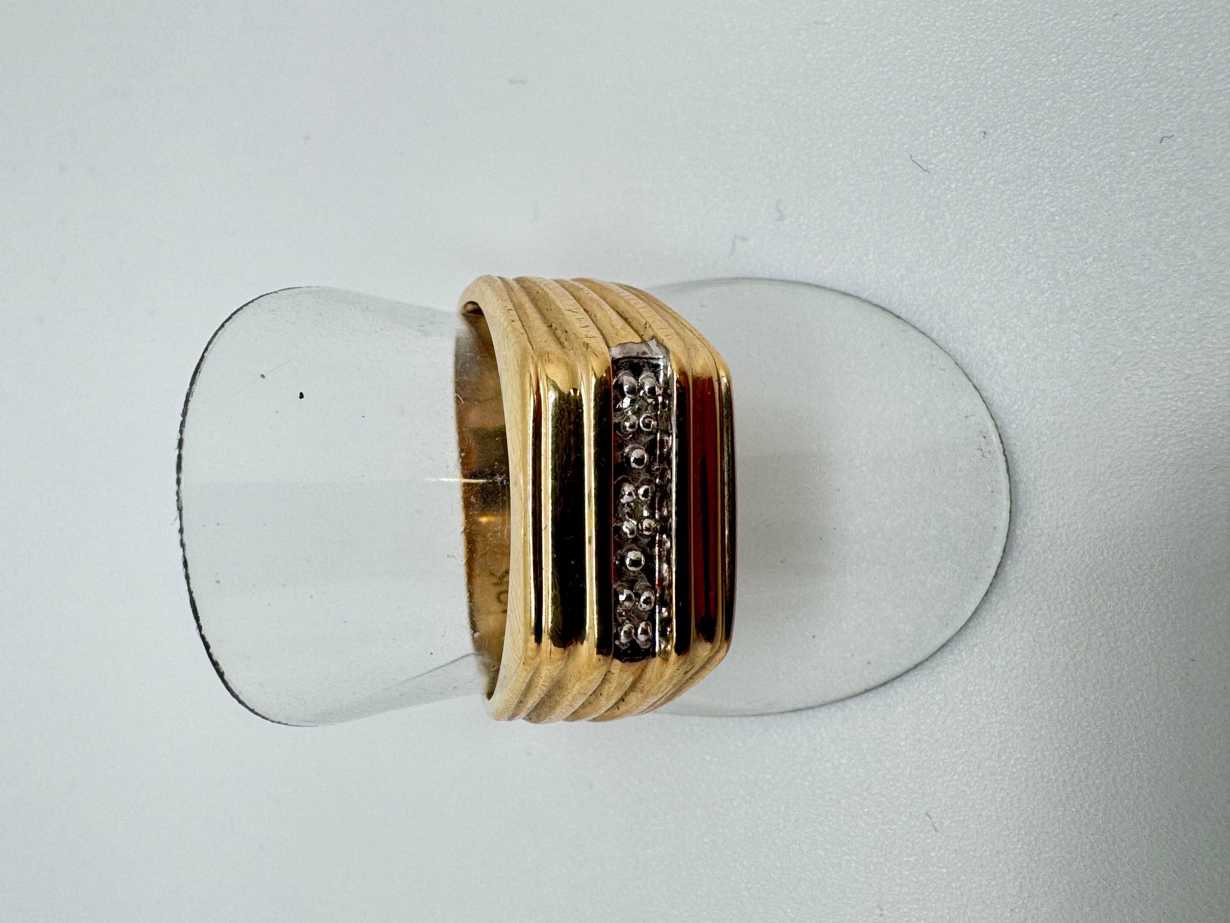 Art Déco Anello da uomo Trio classico con diamanti in oro 10K in vendita