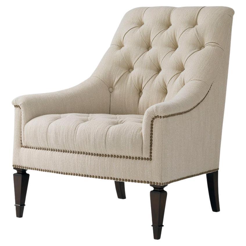Classic Tufted Armchair For Sale