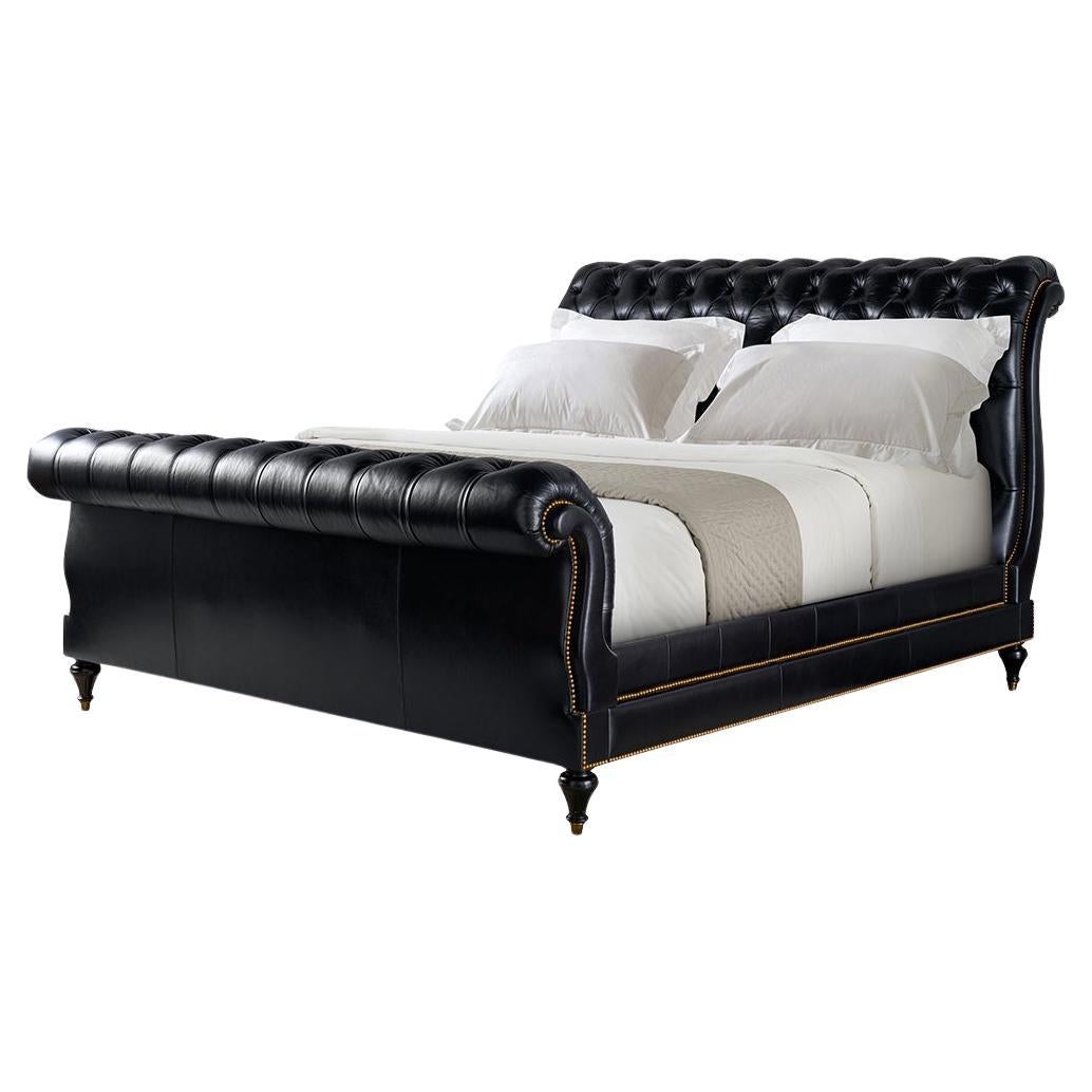 Classic Tufted Leather King Bett