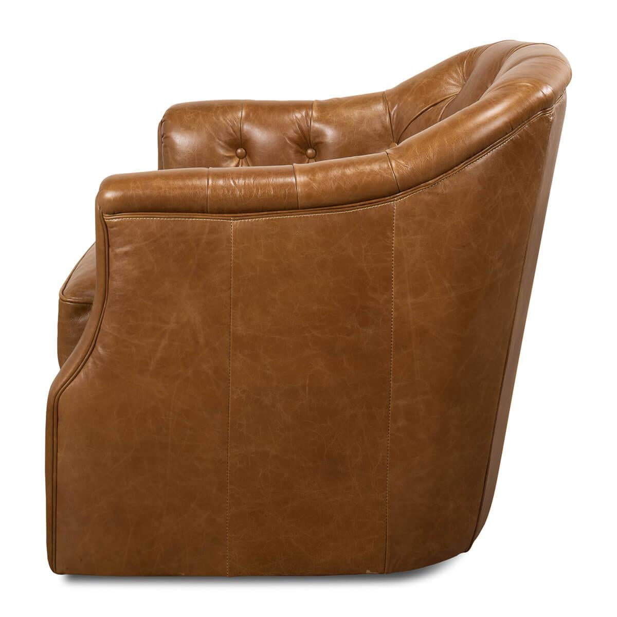 Classique américain Fauteuil classique touffeté à dossier tufté en vente