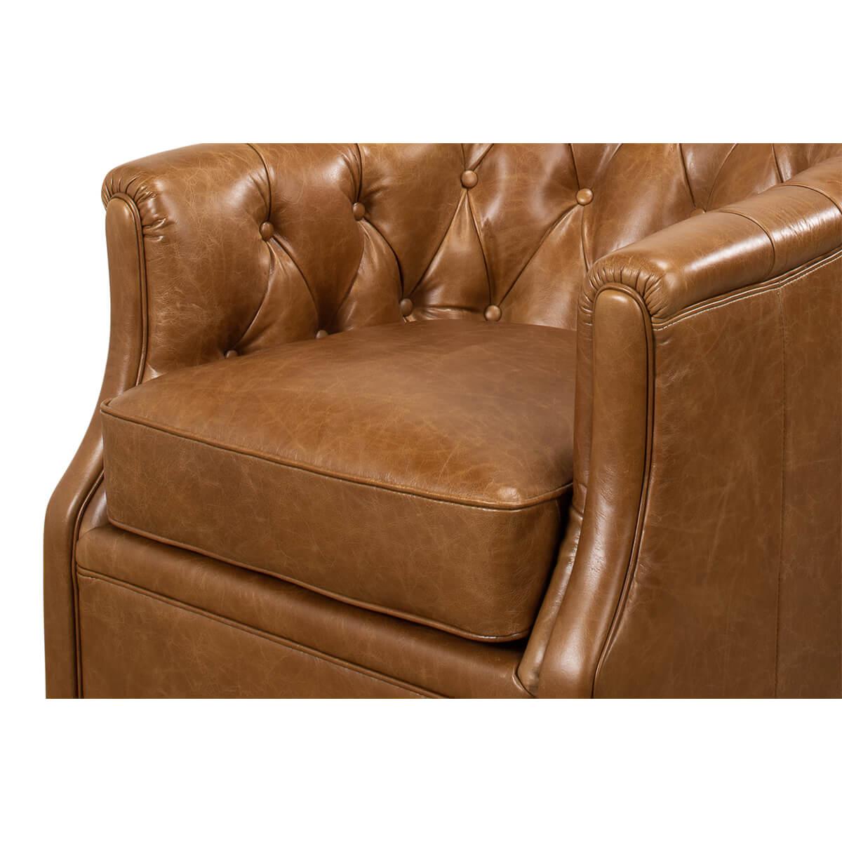 Contemporary Classic Tufted Tub Back Armchair For Sale