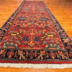 Classic Turkish Hand-Knotted Bijar Wool Runner Rug 3x9 Red