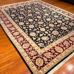Classic Turkish Hand-Knotted Tabriz Wool Silk Area Rug 8x11