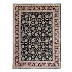 Classic Turkish Hand-Knotted Tabriz Wool Silk Area Rug 8x11