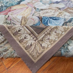 Classic Turkish Woven Wool Silk Figurative Tapestry Wall Hanging 7x8