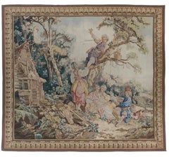 Classic Turkish Woven Wool Silk Figurative Tapestry Wall Hanging 7x8