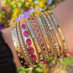 Classic Two-Toned Emerald and Diamond Bangle