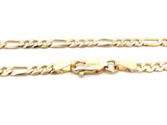 Classic Unisex 14k Yellow Gold 24" Figaro Link Chain Necklace w/ Lobster Clasp