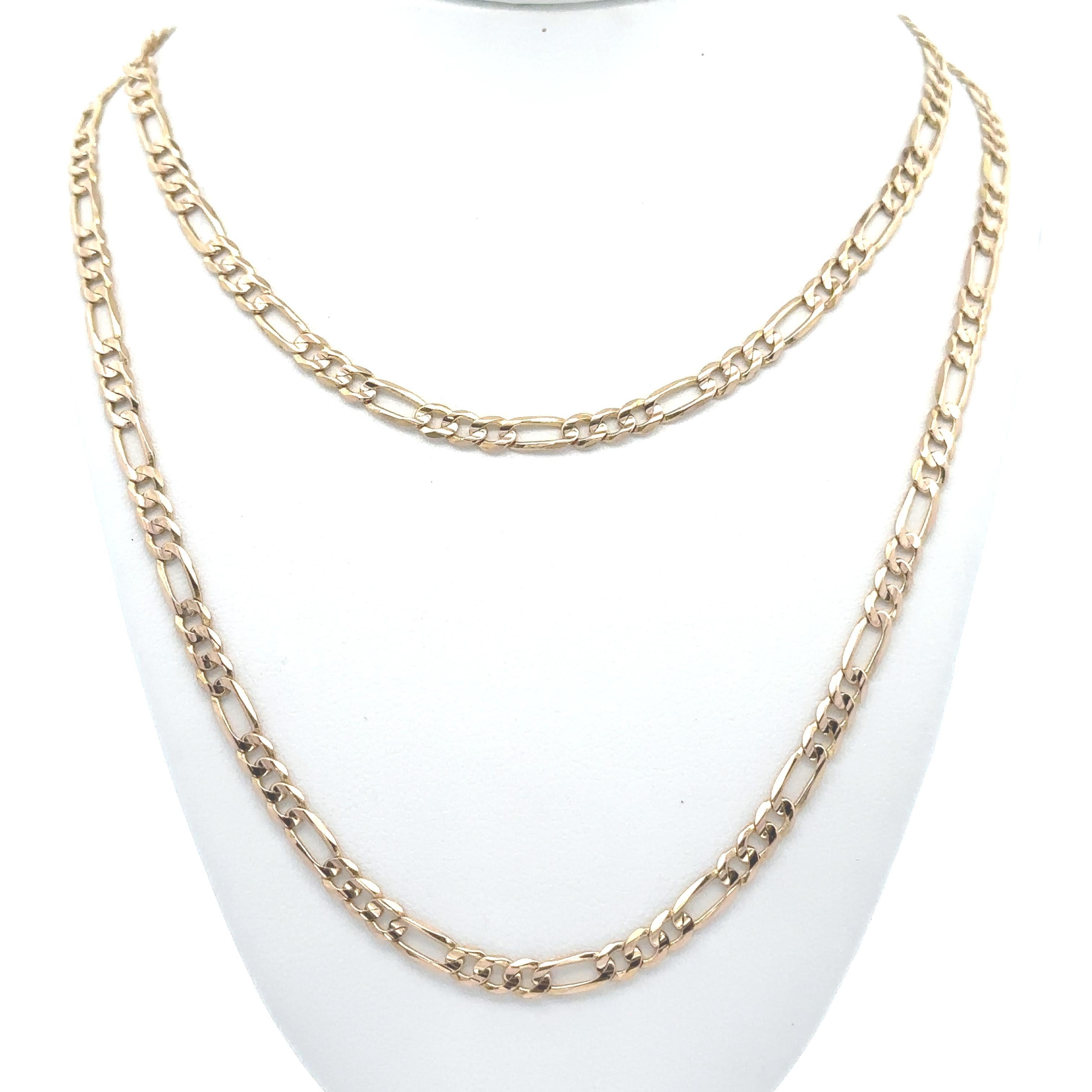 Collana classica unisex in oro giallo 14k da 24