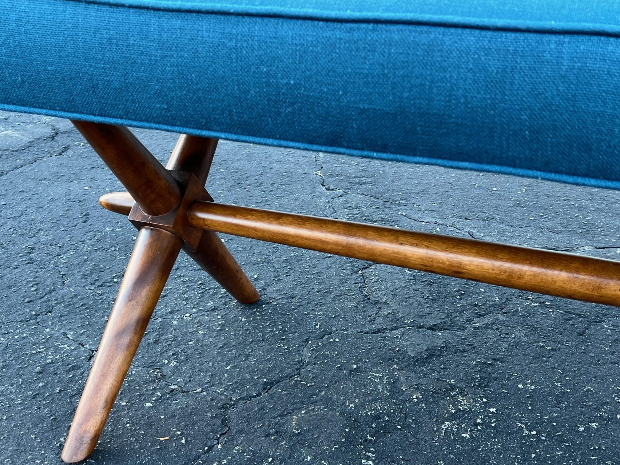 Classic Upholstered Bench by T.H. Robsjohn-Gibbings For Sale 2