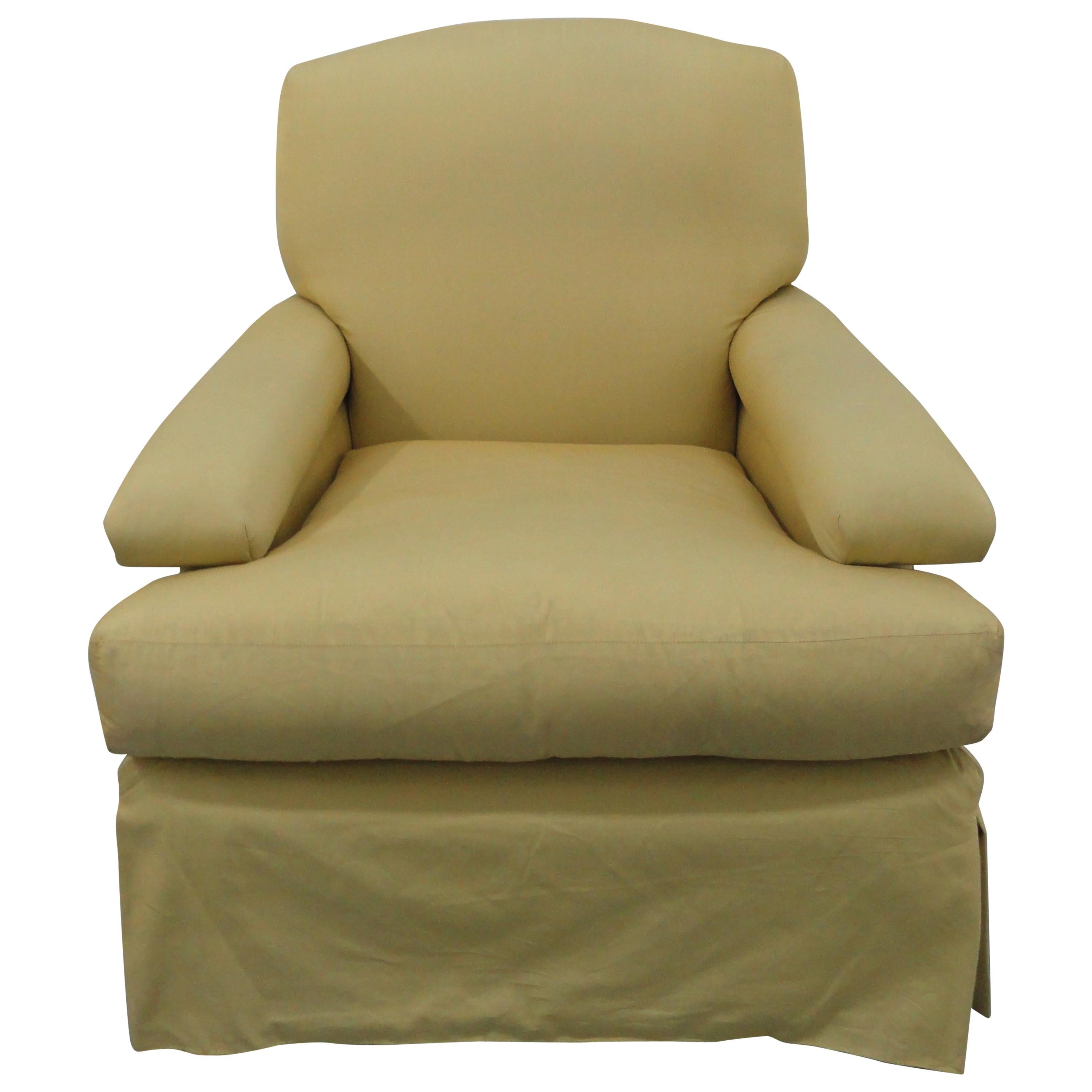 Classic Upholstered Club Chair For Sale