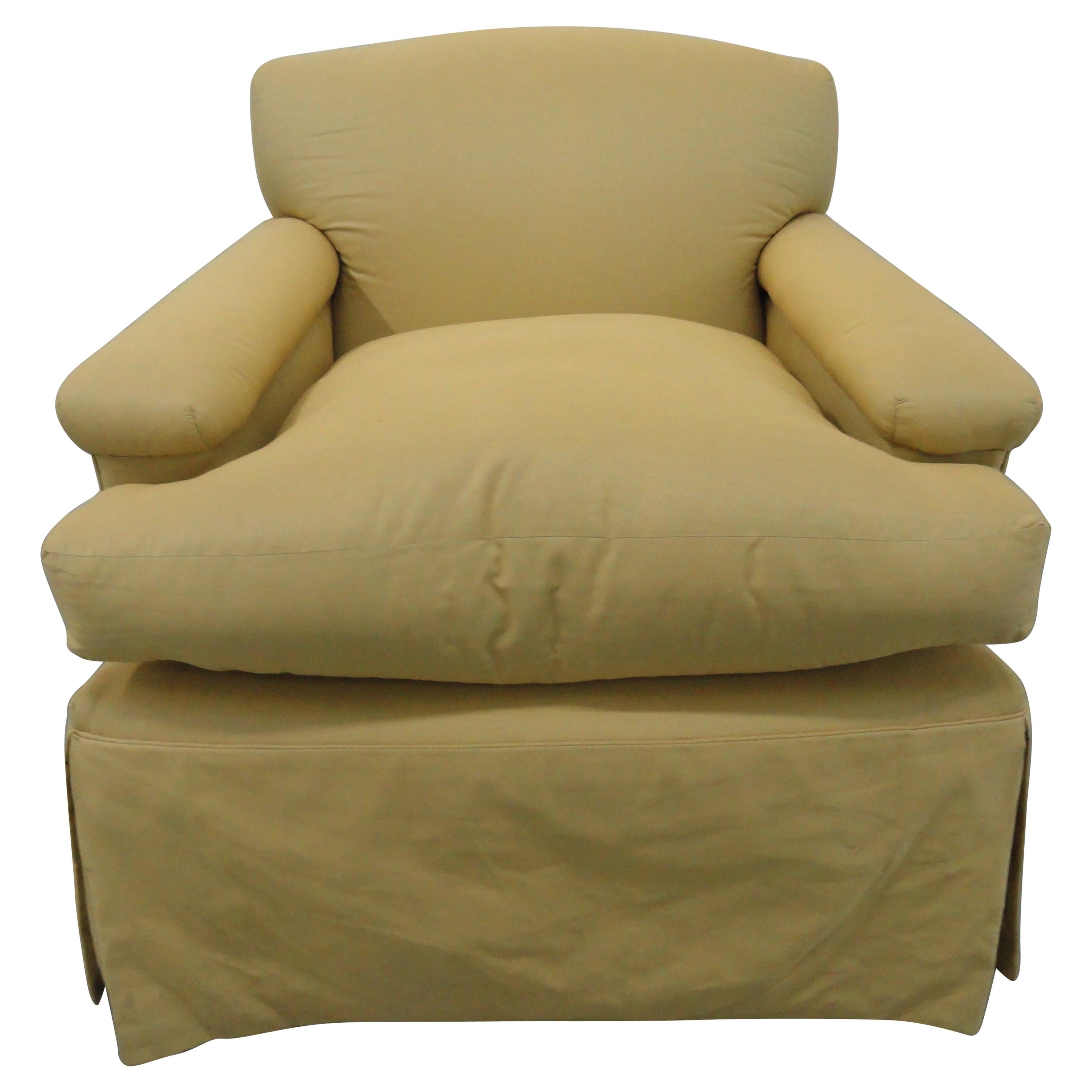 Classic Upholstered Club Chair III For Sale