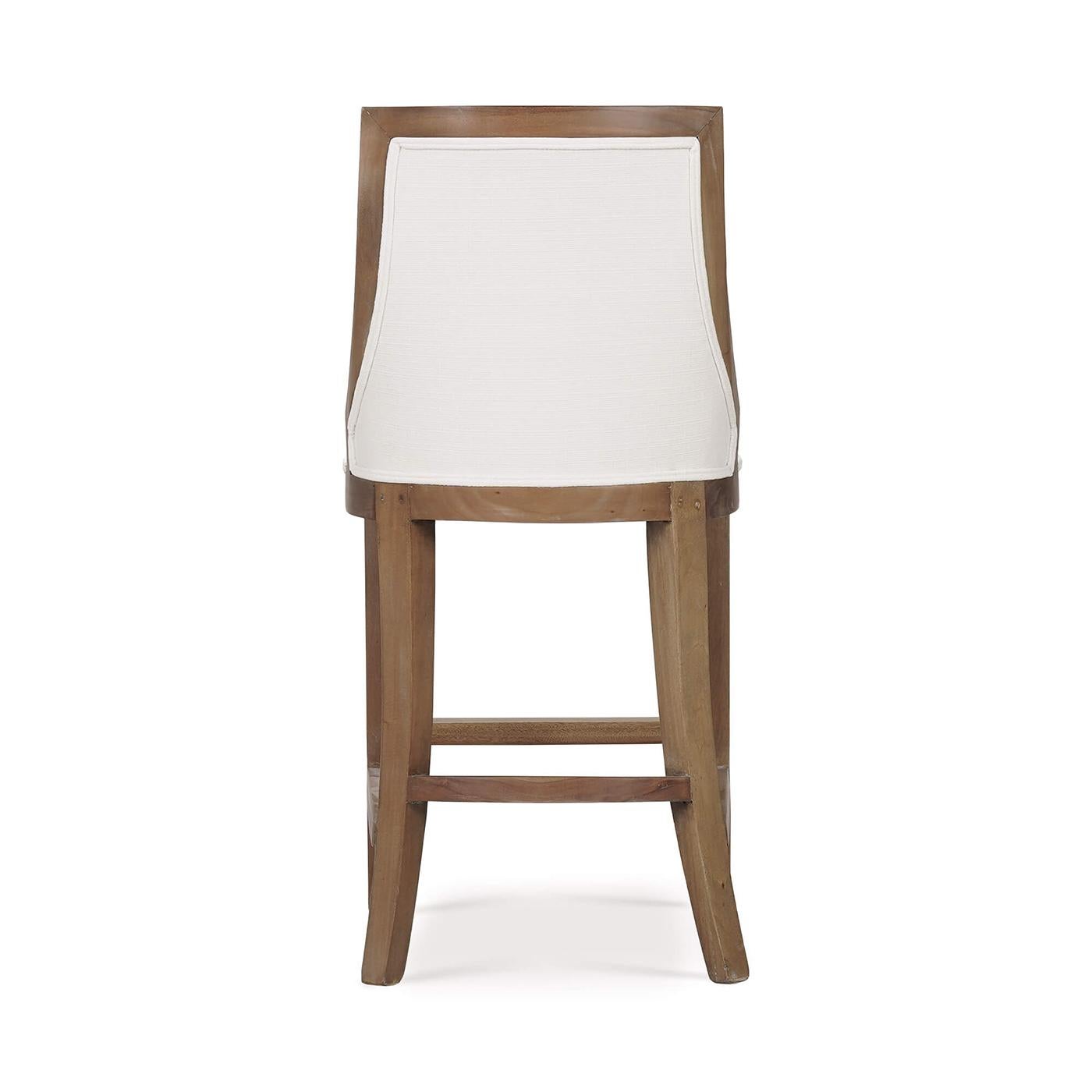 Indonesian Classic Upholstered Counter Stool For Sale