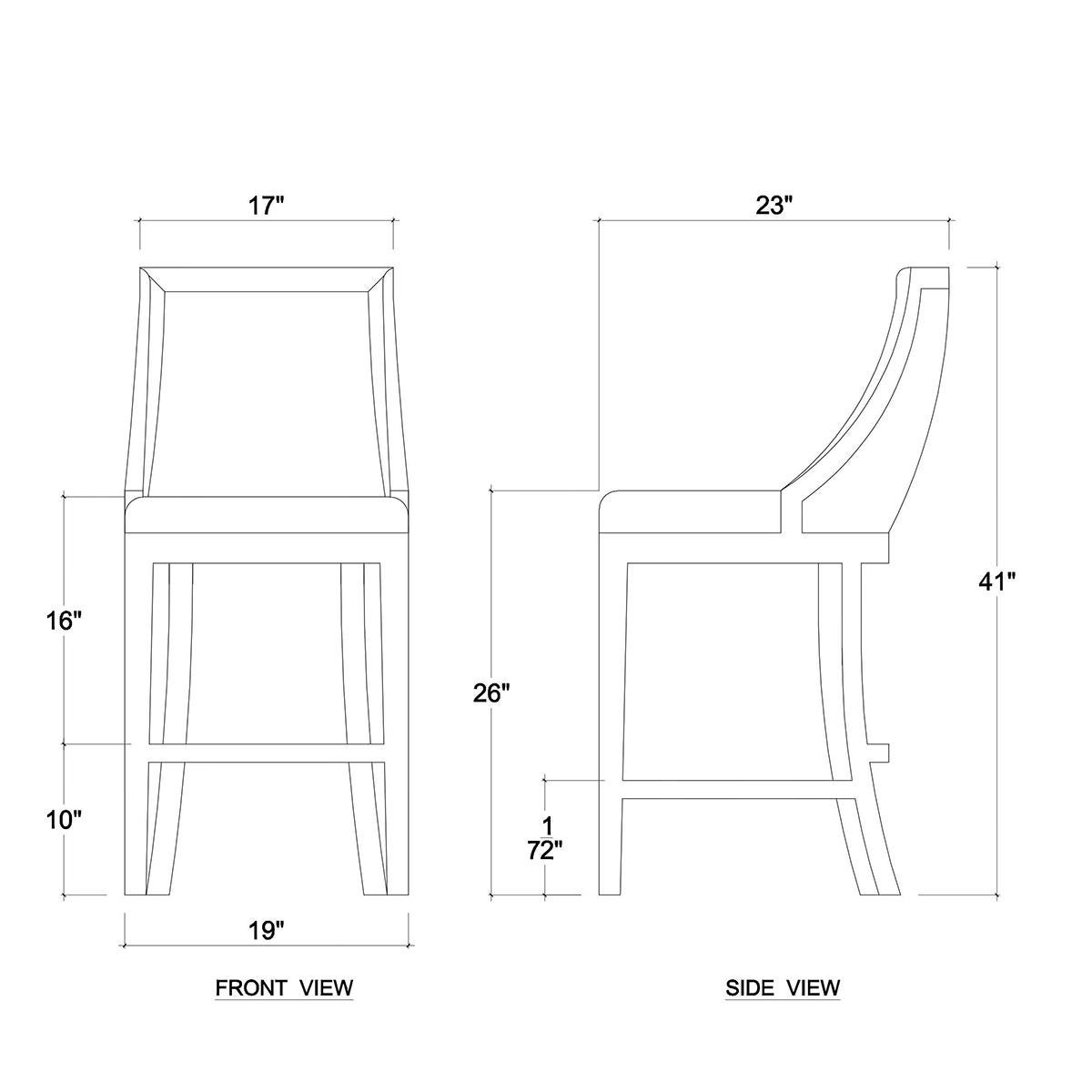 Wood Classic Upholstered Counter Stool For Sale