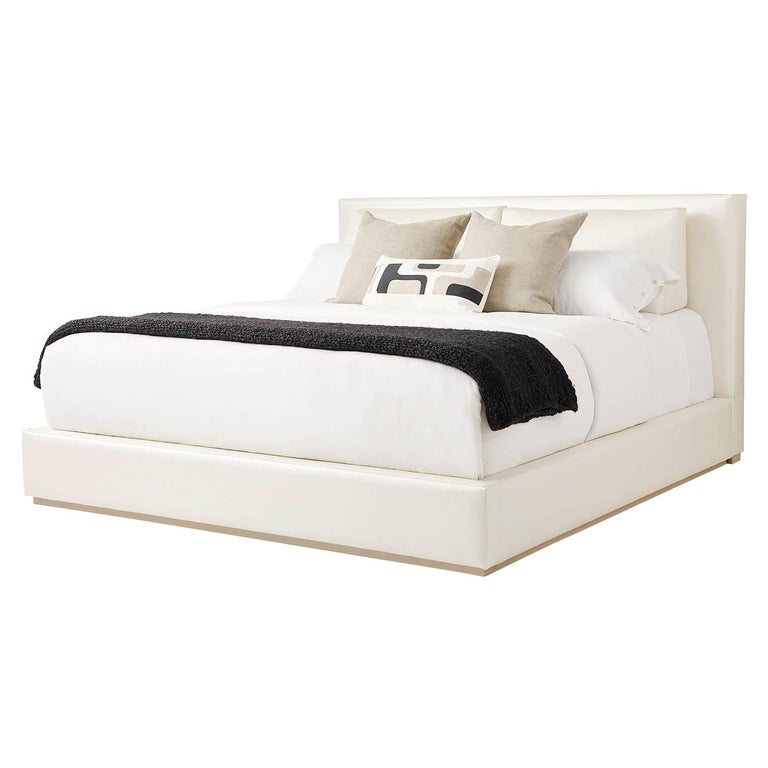 Classic Upholstered Platform King Bed For Sale at 1stDibs