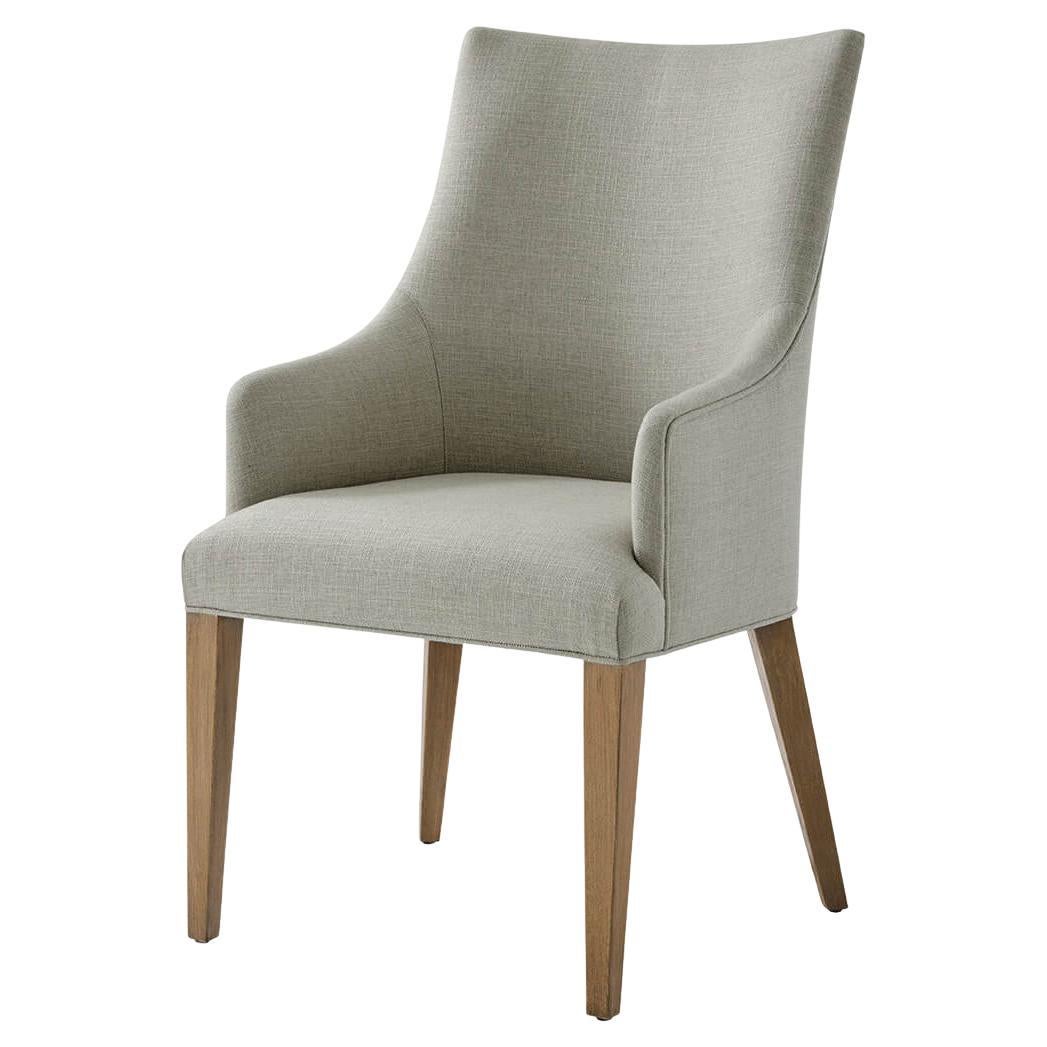 Classic Upholstered Scoop Back Armchair