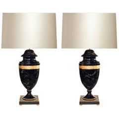 Classic Urn Style Dark Smoky Rock Crystal Lamps by Phoenix
