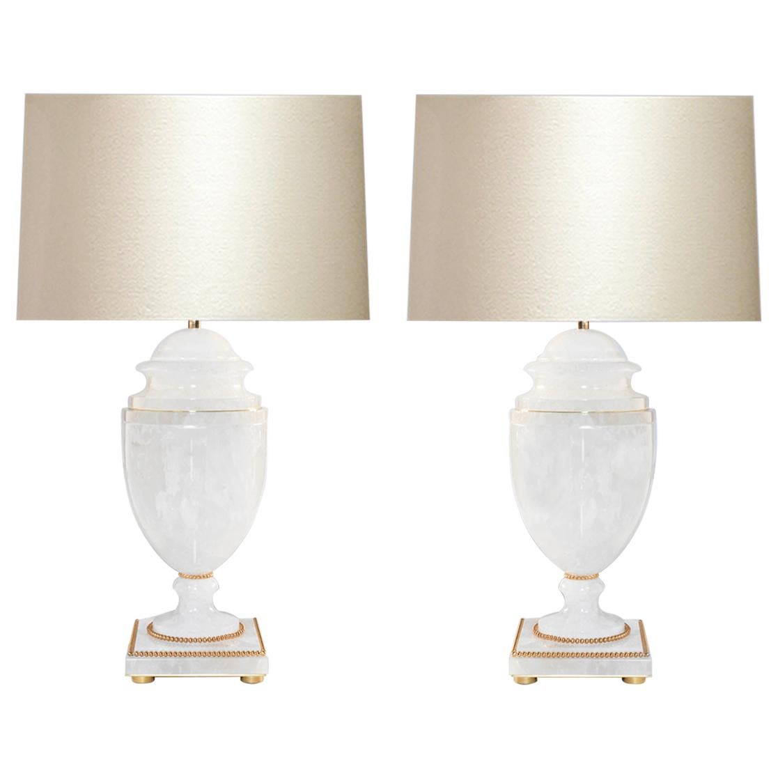 Lampes classiques en cristal de roche I de style urne par Phoenix