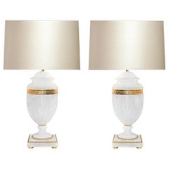 Classic Urn Style Rock Crystal Lamps by Phoenix