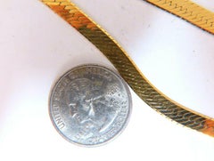 Classic V-Arch Gauge Herringbone Necklace 14 Karat