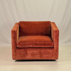 Classic Velvet Upholstered Club Chair von Charles Pfister für Knoll