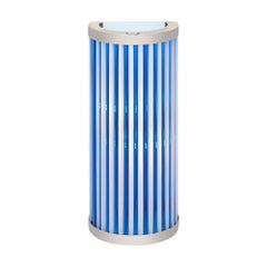 Classic Venetian Glass “Cannette” Sconces, Blue and White, Chrome