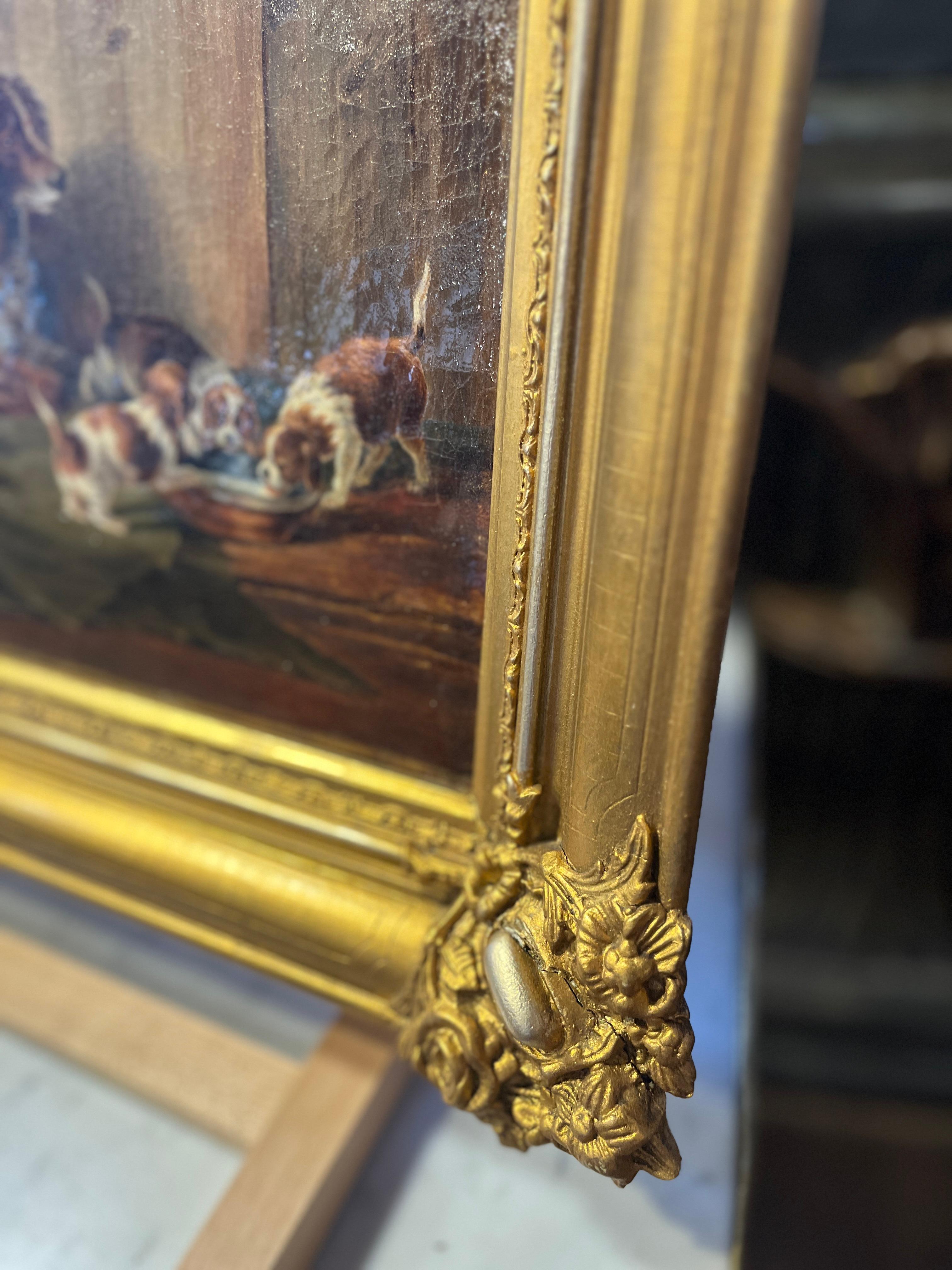 Pintura victoriana clásica de Spaniels ingleses de Zollikofer Victoriano en venta