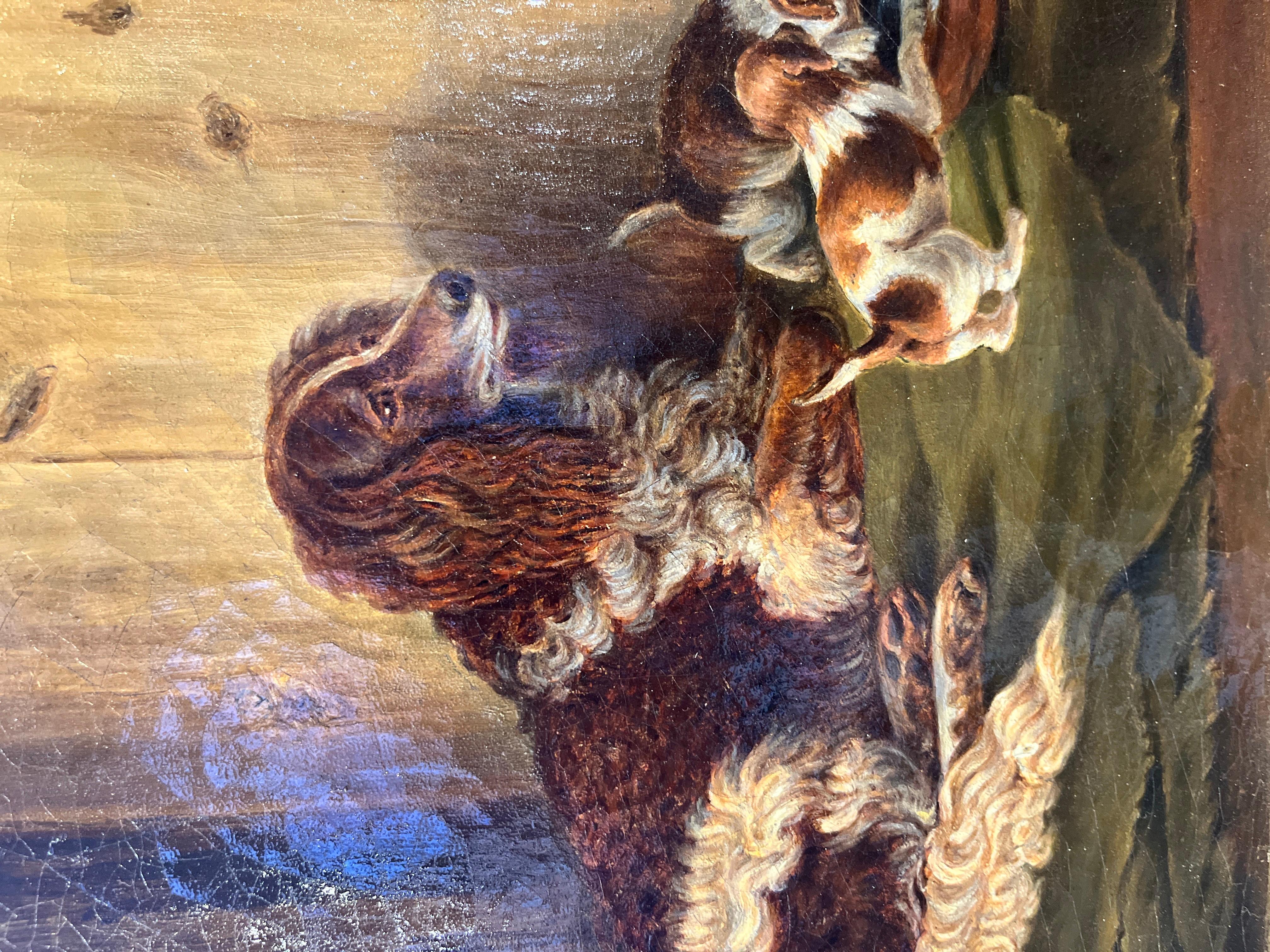 19th Century Classic Victorian Painting of English Spaniels by Zollikofer For Sale