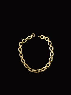 Pulsera clásica vintage de oro de 18 quilates con eslabones ovalados facetados