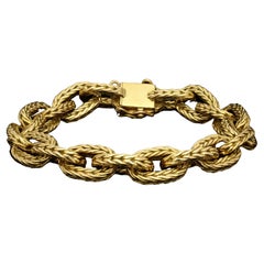 Classic Vintage 18ct Gold Woven Link Bracelet French Circa 1970's